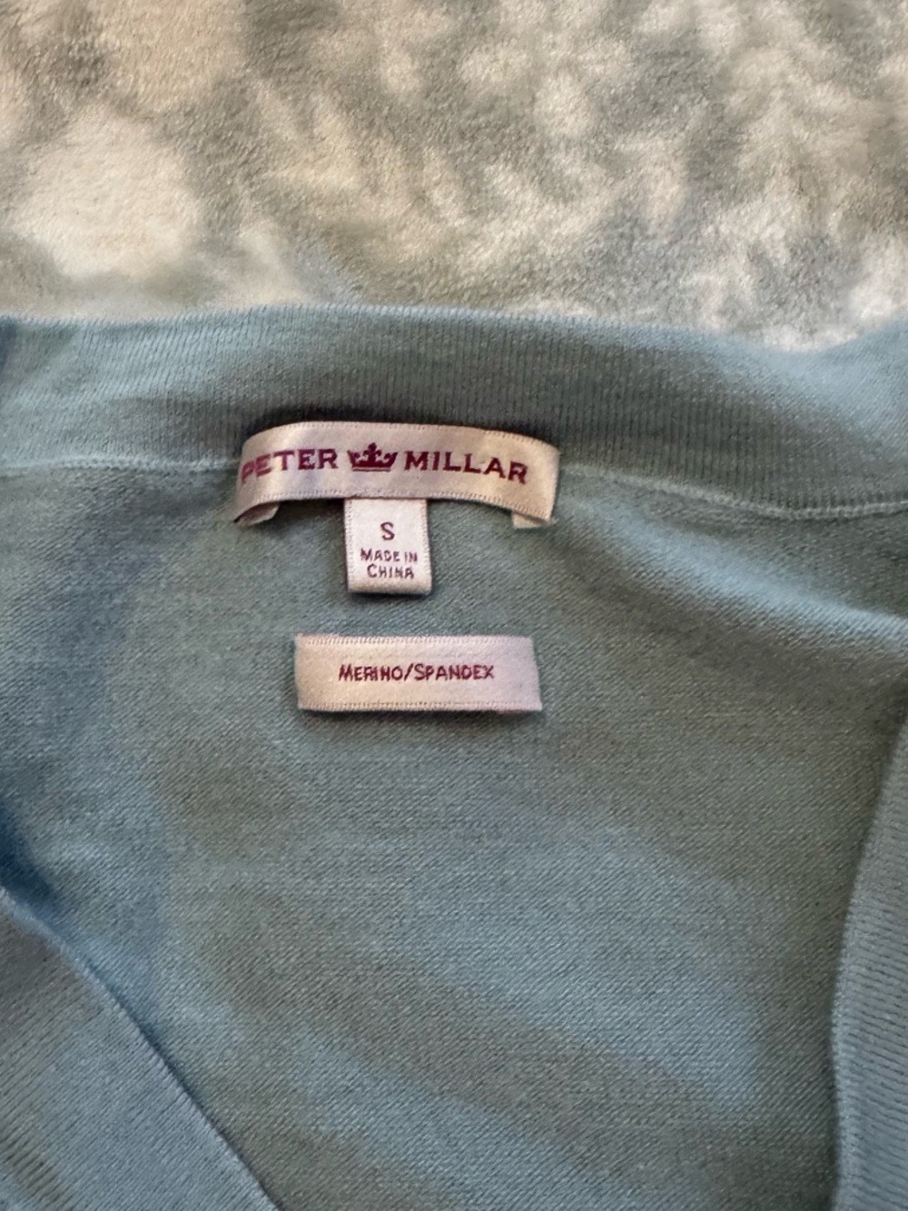 Peter Millar Merino Wool V-Neck Sweater Blue S EUC - Picture 6 of 8